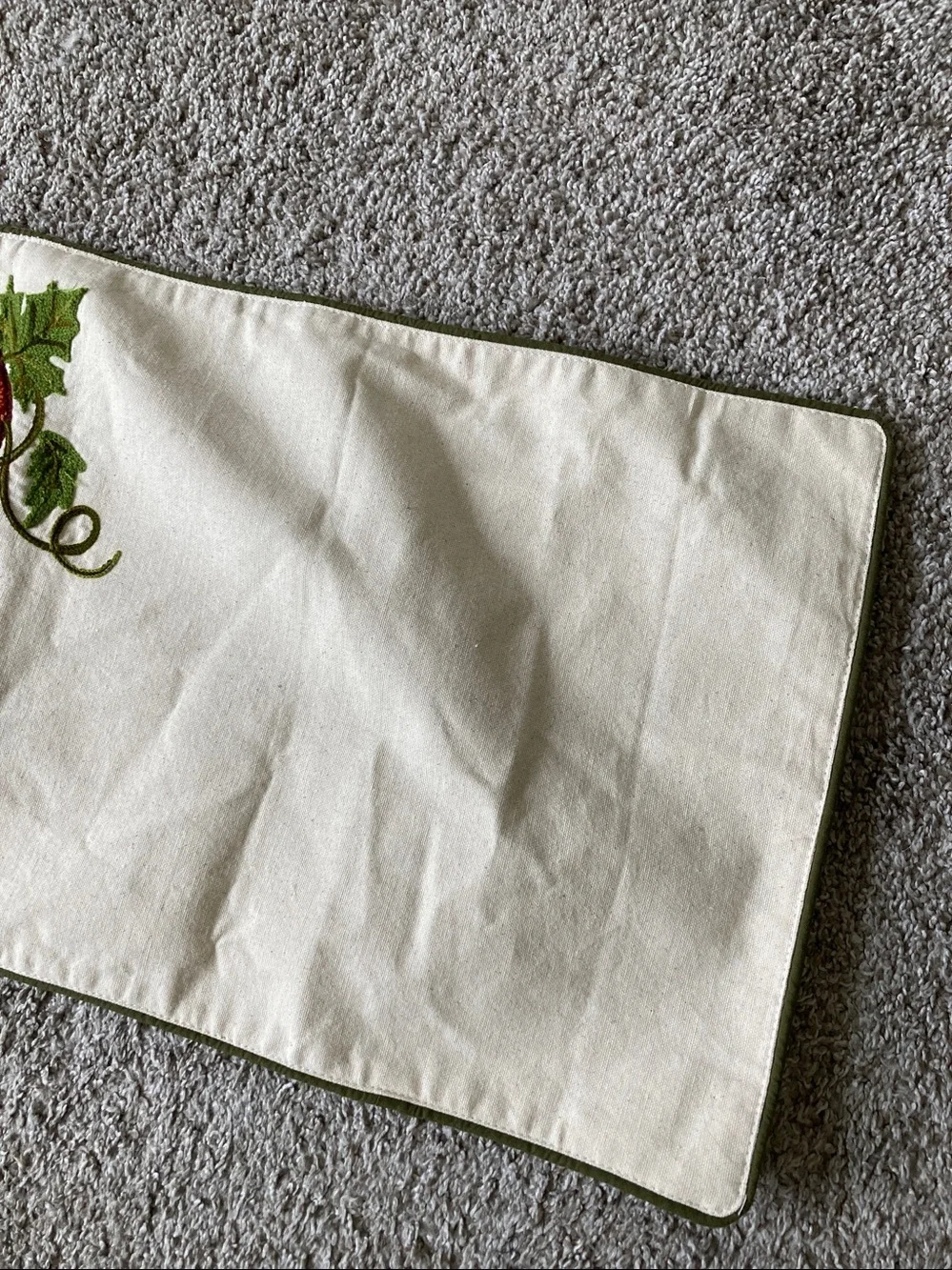 Pumpkin Fall Autumn Harvest Table Runner crewel embroidered Cotton by Domain